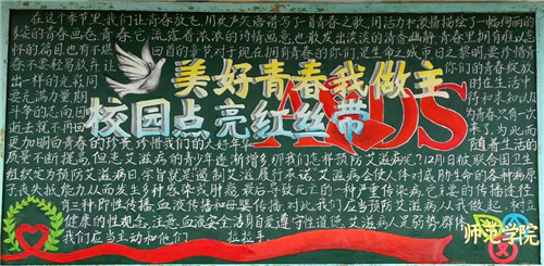 校團委開展“美好青春我做主?校園點亮紅絲帶”主題團日活動及室外板報刊出活動（4）.jpg